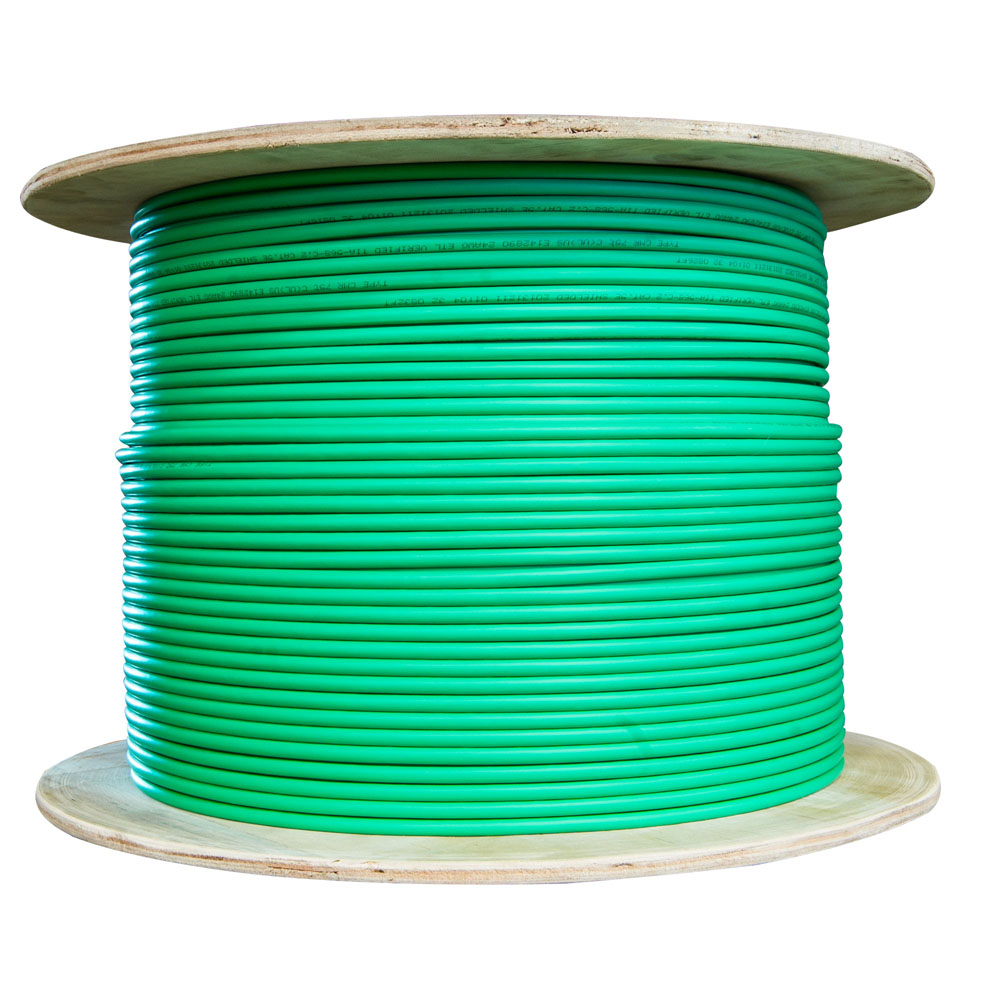 Cable, Bulk, CAT6A, 10G, UTP, Solid, 23 AWG, PVC (CMR), Green, 1000