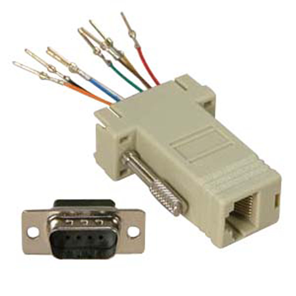 Adapter, DB9 Male/RJ45, Ivory - Compatible Cable Inc