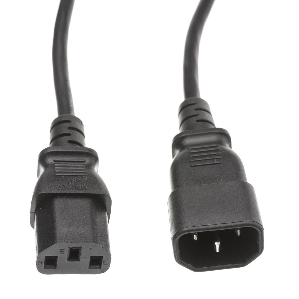 Power Cord C13 C14 M F 14awg 15amp 250v Black 6 Compatible